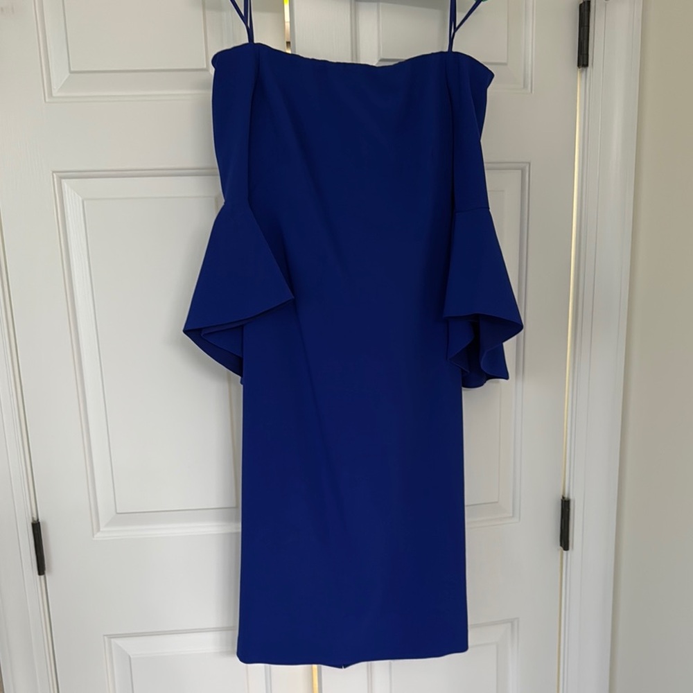 Elegant Blue Off-Shoulder Dress